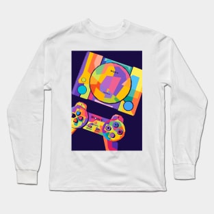 Playstation 1 Wpap Pop Art Long Sleeve T-Shirt